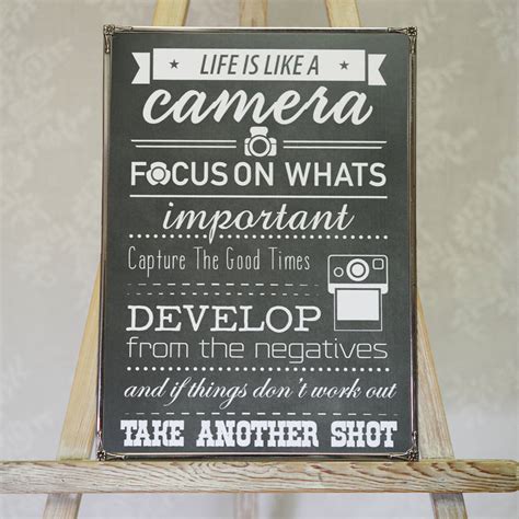 Life Is Like A Camera Quote Poster By Home And Glory