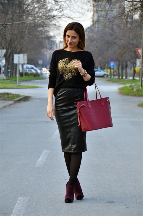 Long Leather Skirt Fashion Leather Pencil Skirt