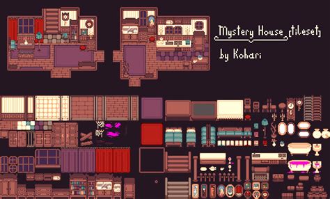 Mystery House Pixel Top Down Tileset By Nakokohari On Deviantart