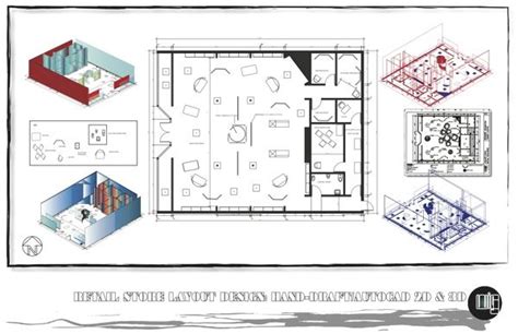 Retail Store Layout Computer Aided Drafting And Hand Draft Store