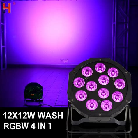 12x12W Led Par Light RGBW Disco Wash Uplight Equipment 8 Channels Dmx