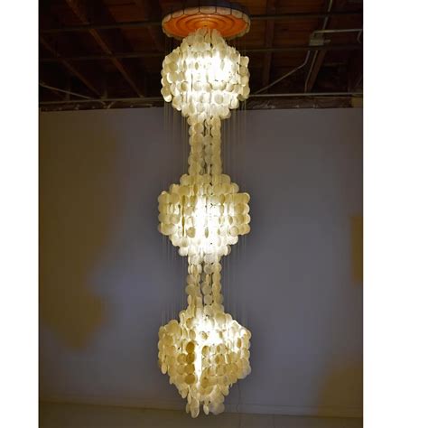 Hang a seashell chandelier as a. Capiz Shell Chandelier in the Hollywood Regency Style of ...