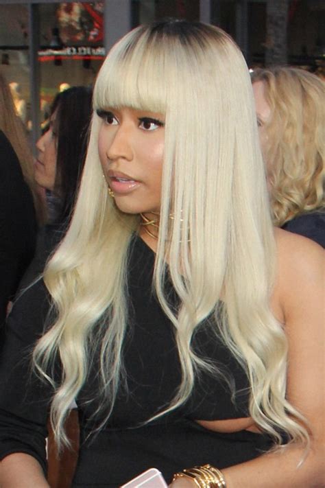 Her hair looks good enough to eat in this photo! Nicki Minaj Wavy Platinum Blonde Dark Roots, Straight ...