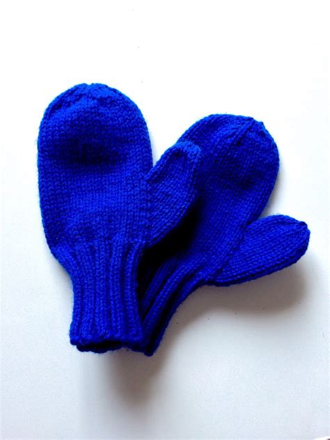 Royal Blue Mittens Blue Skiing Mittens Royal Blue Knitted Etsy