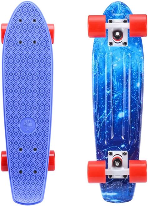 Playshion Complete 22 Inch Mini Cruiser Skateboard For Beginner With
