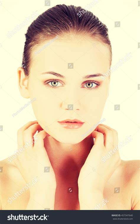 Attractive Naked Womans Face Closeup Stock Photo Edit Now