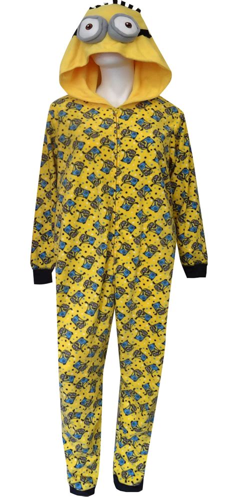Despicable Me Minion Hooded Plus Size One Piece Pajama Womens Loungewear One Piece One Piece