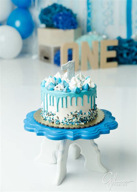 Baby Boy 1st Birthday Cake Blue Cake Smash Photography For Boys
