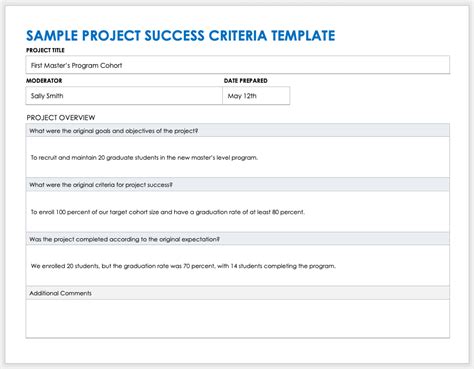 Project Success Criteria Guide Smartsheet
