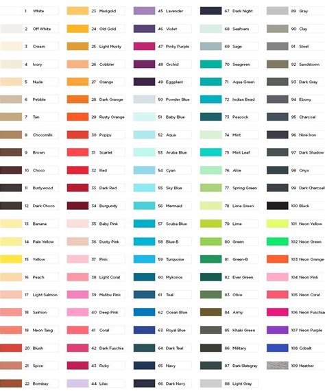 Color Chart Clothing Collectionz Pantone Colour Palettes Shade