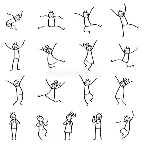 Stick Figure Girl Jumping Isolated Vector Lupon Gov Ph
