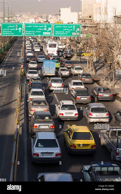 Tehran Iran February 22 2017 Morning Traffic On Tehran Highway