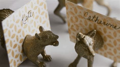 Do It Yourself Video Tutorial For Golden Animal Wedding Place Card