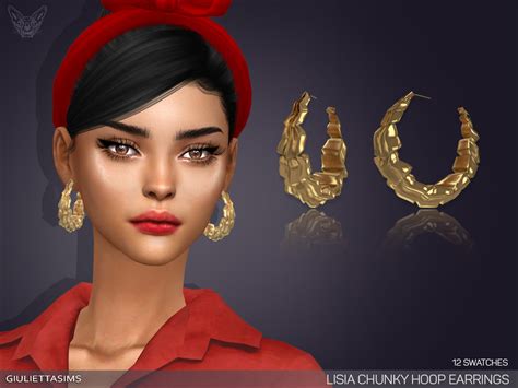 Lisia Chunky Hoop Earrings By Feyona From Tsr • Sims 4 Downloads