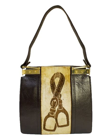 1970s Gucci Brown Leather And Velvet Tote At 1stdibs