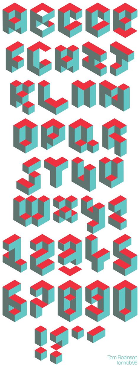 Isometric Typeface Designed By Myself Typography Design