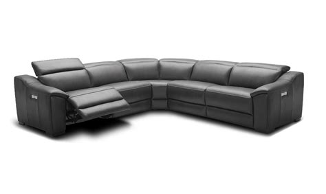 Grey Leather Sectional Sofa With Recliners Bmp Willy