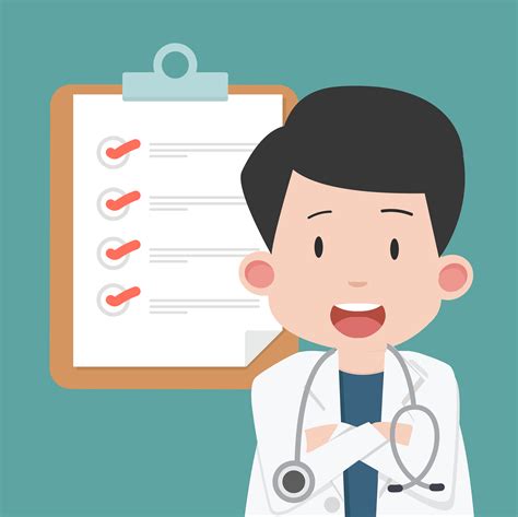 Doctor Man With Clipboard And Checklist 661435 Vector Art At Vecteezy