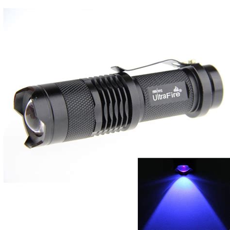 UltrafireŒ¬ 7w 300lm Cree Q5 Led 3 Mode Mini Black Shell Portable Uv