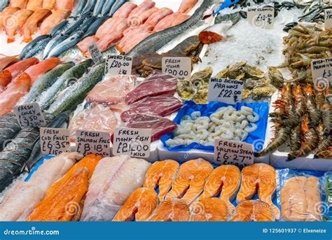 Fresh Fish And Seafood For Sale Stock Image Image Of Ingredient