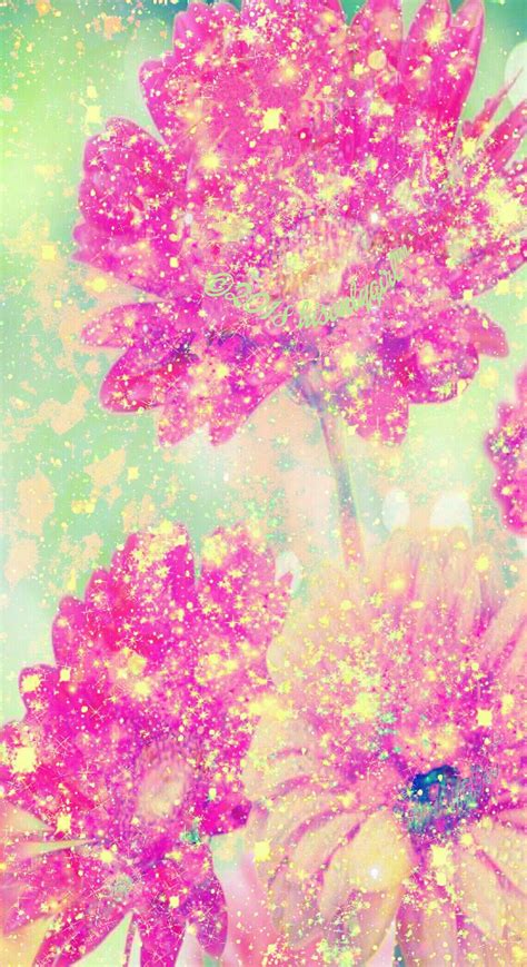 Flower Glitter Shimmer Galaxy Wallpaper I Created