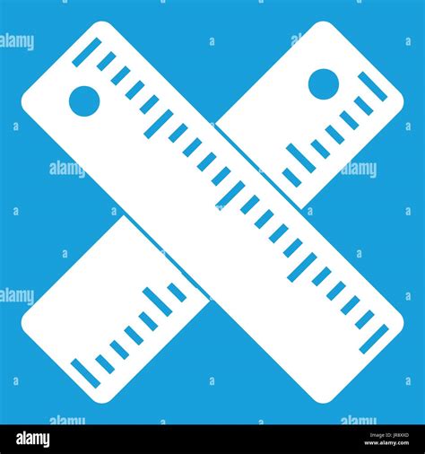 Two Crossed Rulers Icon White Stock Vector Image Art Alamy