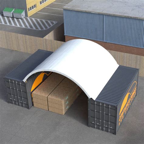 20 X 20ft Container Shelter 6 X 6m With Back Wall Container Domes