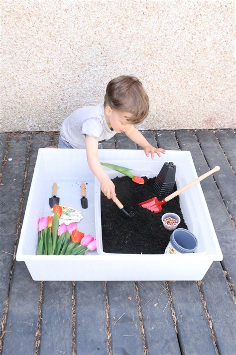 Gardening Sensory Bin Mamapapabubba