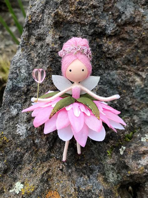 Mini Fairy Doll Handmade Fairy Soft Pink Flower Fairy Etsy Flower