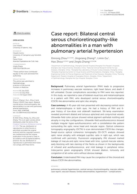 Pdf Case Report Bilateral Central Serous Chorioretinopathy Like