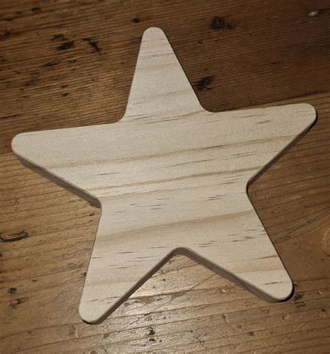 Wooden Stars For Craft Unpainted Large Etsy