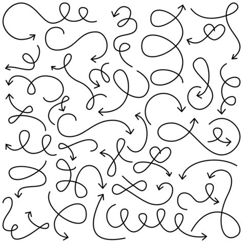 Vector Set Of Chalkboard Dotted Arrows And Connecting Lines With Hearts