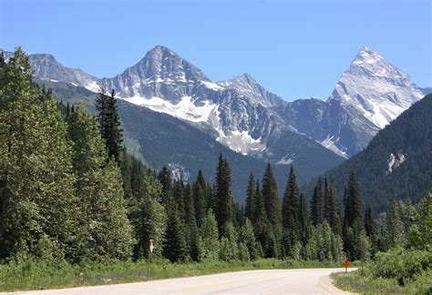 A View Along The Trans Canada Highway 1 In Glacier