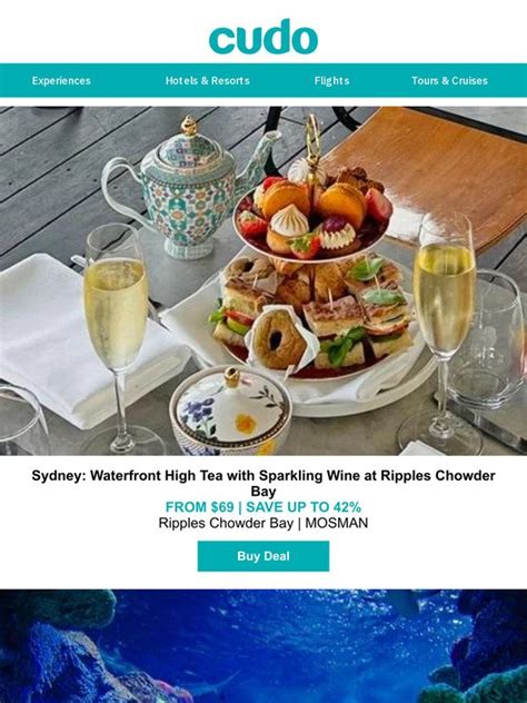 Cudo Australia Chowder Bay Ripples High Tea W Sparkling Wine Milled