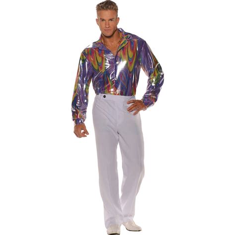 Underwraps Groovey Disco Shirt Men S Halloween Fancy Dress Costume For Adult Xxl