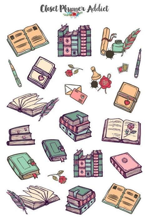 Vintage Aesthetic Stickers Vintage Books Planner Stickers Books