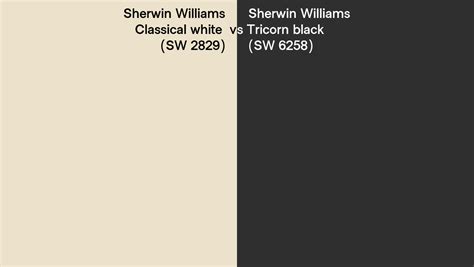 Sherwin Williams Classical White Vs Tricorn Black Side By Side Comparison