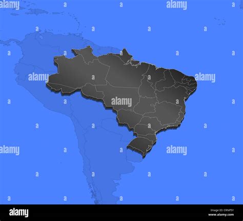 Political Map Of Brazil With The Several States Stock Photo Alamy