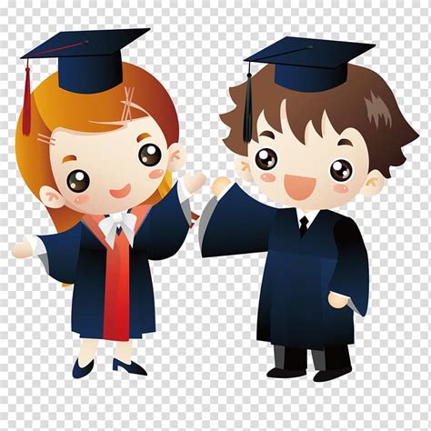 Free Download Man And Woman Wearing Graduation Gown And Mortar Boards