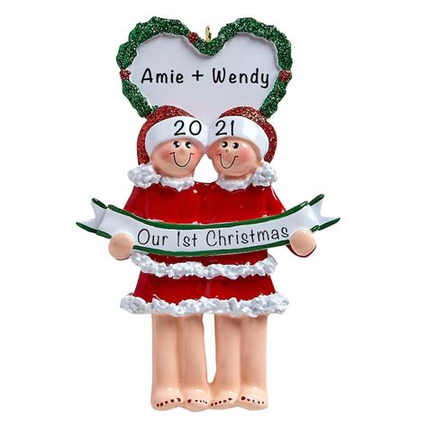 Lesbian Christmas Ornament Gay Wedding Couple Ornament Etsy