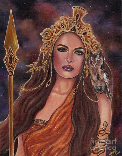 Athena Goddess Painting By Renee Lavoie Pixels