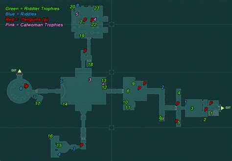 Riddles in arkham knight hq. Batman Arkham City Riddler Trophies Map