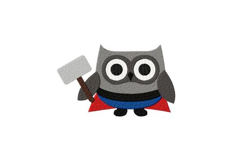 Free God Of Thunder Owl Super Hero Machine Embroidery Design Daily