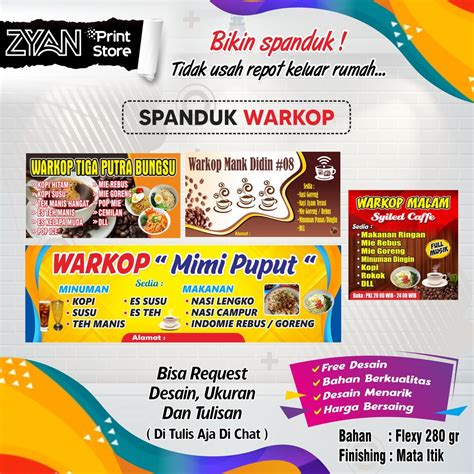 Jual Spanduk Banner Warkop Warung Kopi Shopee Indonesia