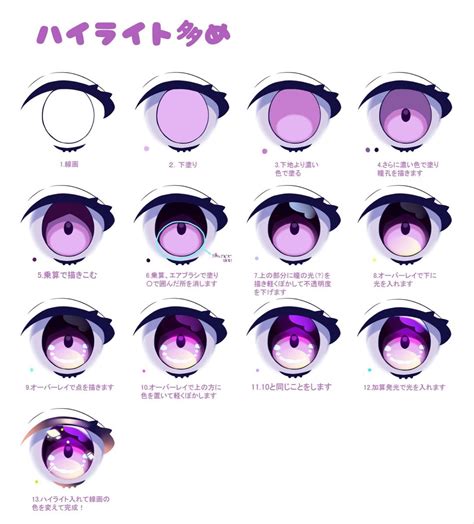 Purple Anime Eyes Tutorial Eye Drawing Tutorials Digital Painting