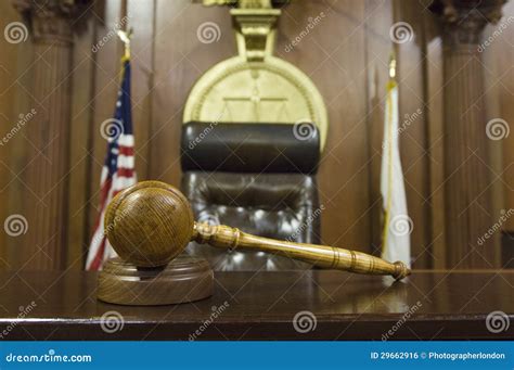 Gavel Near Judge S Chair In Court Stock Photo Image Of Justice Block