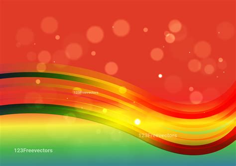 Red Yellow And Green Gradient Wavy Background Vector Image