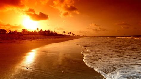 Sunset Sunlight Sun Landscape Beach Nature Sea Wallpapers Hd