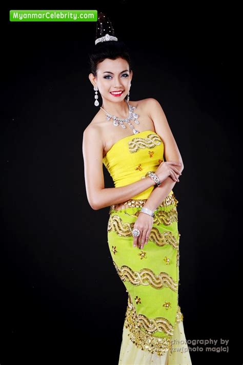 Wyne Lay In Strapless Burmese Traditional Dress