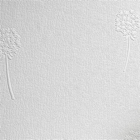 Anaglypta Paintable Dandelion Blush Flower Wallpaper White